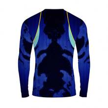 Men's Long Sleeve UV Protection T-Shirt, 3D Polyester, Soccer, Brazil World Cup, World Cup Print, National Team, Pink Shirt, Black, Goal, Games, Yellow, Black, Blue - 藏蓝色 - 查看 2