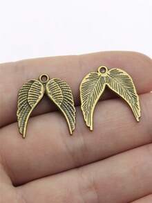 20pcs 21x19mm Double Angel Wings Charms Pendant For DIY Jewelry Making Necklace Keychain Phone Chain Bracelet Making Accessories Handmade Craft Making Findings - Wing - View 5