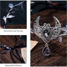 Handmade Fairy Antler Crown Elf Flower Headpiece Woodland Leaf Tiara Circlet Forest Headband For Renaissance Halloween Cosplay Festival Accessory Green - Multicolor - View 9