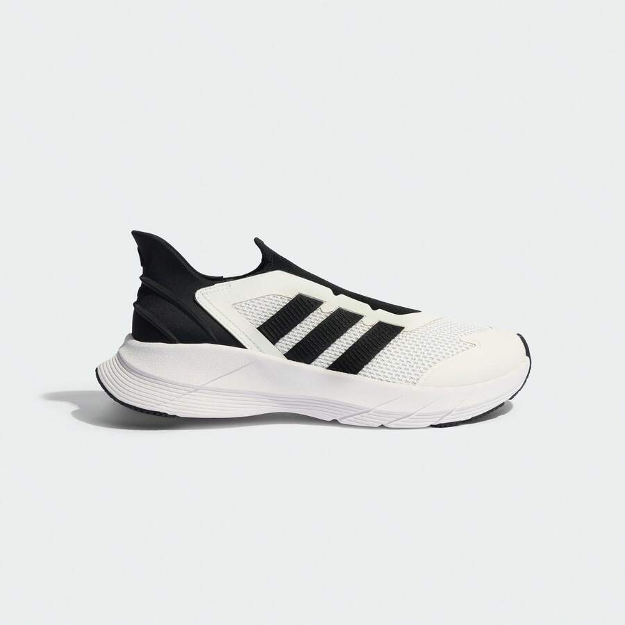 Adidas 春夏透气网面舒适轻便男女通用休闲跑步鞋 JQ7574 - 白-黑 - 查看 1