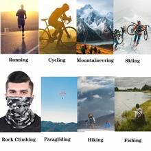 男士保暖围脖，骑行面罩，防风，弹力柔软面料，迷彩图案，适合滑雪、跑步、瑜伽、骑行、摩托车骑行等户外活动 - 彩色 - 查看 7