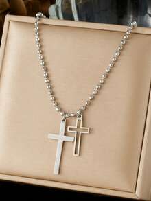 Women's Fashionable Versatile Cross Pendant Necklace - Cross - View 2