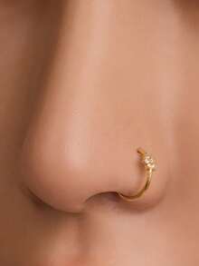 1件S925纯银鼻钉，纯银鼻饰，鼻部穿孔饰品，花朵鼻钉，简约精致的穿孔饰品，纯银镂空饰品，个性十足 - 彩色 - 查看 1