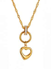 1 Bohemian 18K Gold Plated Charm Necklace, Bow, Leaf And Heart-Shaped Pendant, Suitable For Women's Party And Vacation Daily Accessories - Gold - View 8