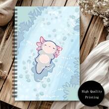 1 pieza Libreta espiral con diseño de axolotl lindo y hermoso, diseño adorable, regalo perfecto para amigos y familiares, adecuado para tomar notas, diario, diario de viaje, tamaño: 14.2*21cm - A5 - Ver 5