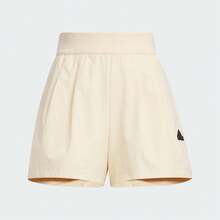 Adidas Women's Casual Zipper Closure Straight Leg Shorts, Lightweight Fabric, Spring/Summer - Sand Brown/Black - View 1