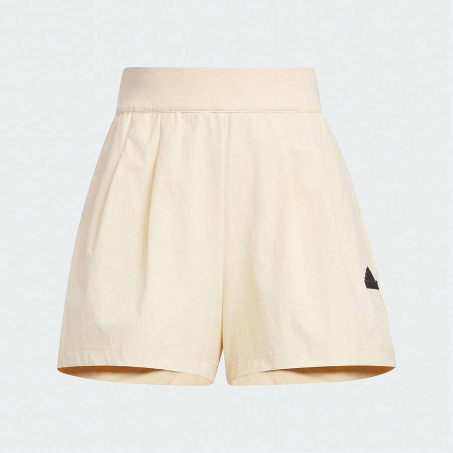 Adidas Women's Casual Zipper Closure Straight Leg Shorts, Lightweight Fabric, Spring/Summer - Sand Brown/Black - View 1