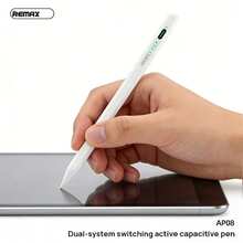 Le stylet capacitif actif à double système AP08 est doté d'une protection anti-toucher accidentel, d'une mise hors tension intelligente pour économiser l'énergie, d'une fixation magnétique latérale pour un transport facile, d'une faible consommation d'énergie pour une longue durée de vie de la batterie et d'une compatibilité avec Apple/Android. - Voir 2