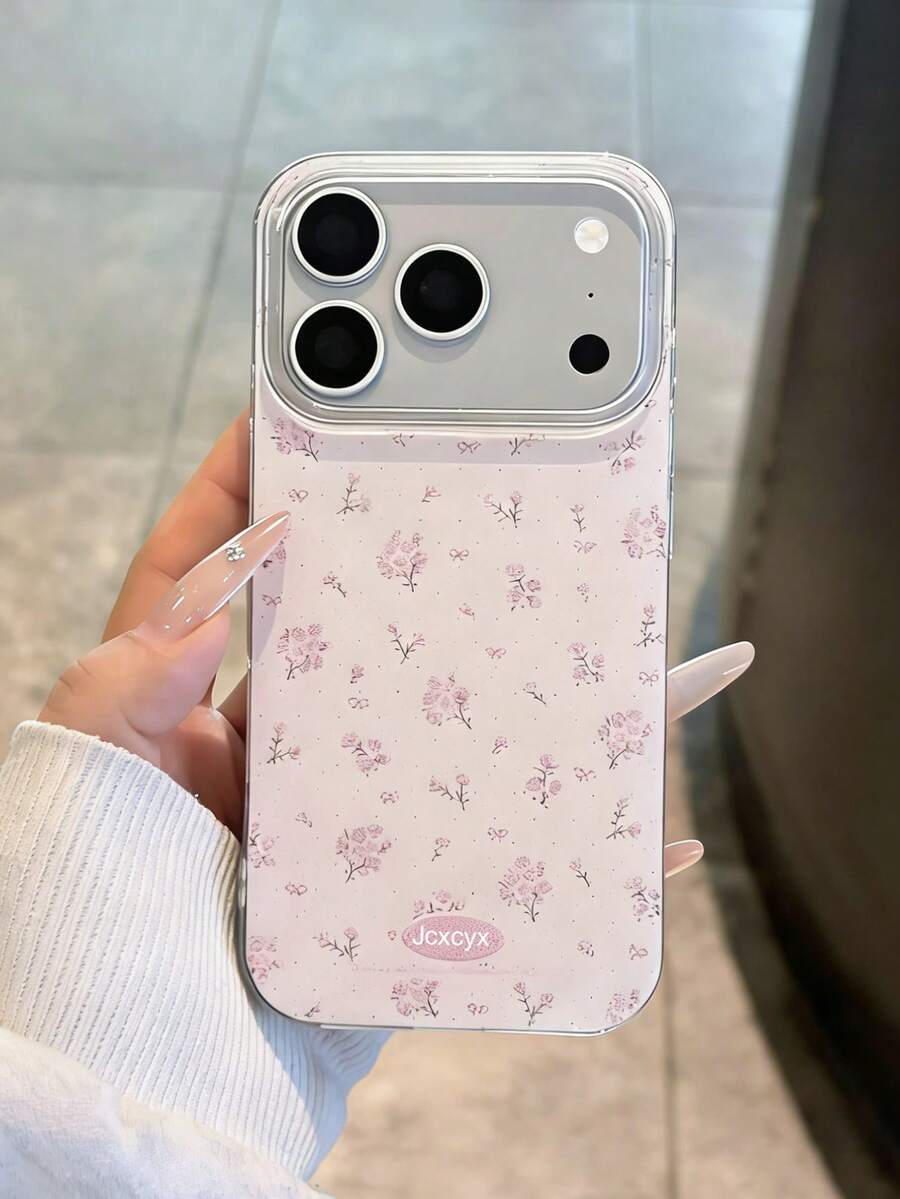 Ốp lưng điện thoại họa tiết hoa mùa xuân màu hồng dễ thương, tương thích với iPhone 17ProMax 17Pro 17 16ProMax 16Pro 16 15 14 13 Pro Max. - Màu Hồng baby - Xem 1