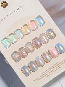 1g Polvo de uñas de arcoíris con efecto de espejo aurora - 6 colores, crea un efecto de uñas soñadoras - Multicolor - Ver 3