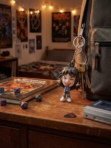 1个Netflix官方授权《怪奇物语》3D立体人偶钥匙扣，动漫风格桌面摆件，粉丝情人节礼物 - 多色2 - 查看 6