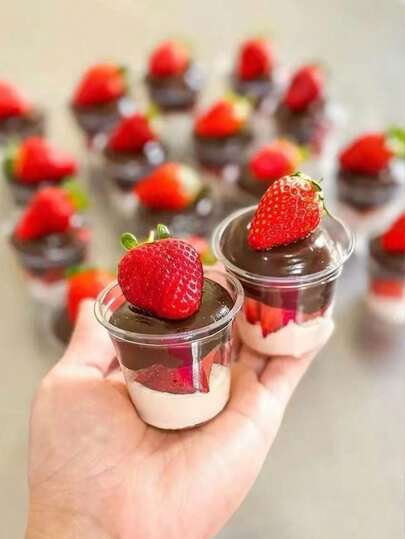 Mini Chocolate Strawberry Mousse Cup, Dessert Tasting Dome Cup, Sisters Gathering Afternoon Tea Dessert Cup