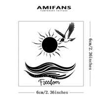 AMIFANS Sun & Wave Bird Temporary Tattoos, Semi-Permanent Tattoos, Last 1-2 Weeks, Durable Tattoo, Fruit Juice Tattoo, Realistic Tattoo, Romantic Tattoo, Fake Tattoo, Waterproof, Real Tattoo Appearance, Niche Design Tattoo, Fruit Tattoo, Plant Tattoo - Black - View 3