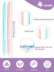1/4pcs Nail Care Pusher, Double-Ended Manicure Stick, Crystal Nail Care Cuticle Pusher, Professional Precise Nail Care Dead Skin Removal Tool, Manicure Pedicure Tool For Nails And Care - Multicolor - View 3
