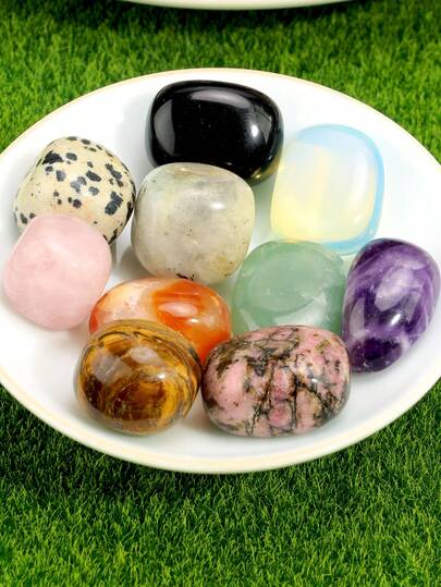 Bộ 7 viên đá quý không đối xứng được đánh bóng - Dùng để trang trí bàn làm việc, nhà cửa, thích hợp để chạm khắc trang sức, cắm hoa và nhiều mục đích trang trí khác (Màu sắc đá tự nhiên có thể khác nhau về độ đậm nhạt, hình dạng và kích thước không đối xứng, vết nứt và lõm nhỏ là điều bình thường)