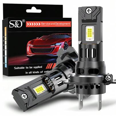 S&D H7 LED Canbus 汽车大灯灯泡无线 CSP 适用于汽车前照灯自动二极管灯 H7 Turbo LED 12V 6000K