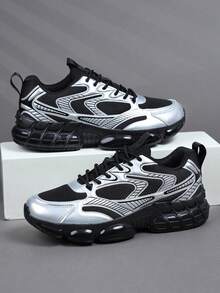 Giày thể thao nam cổ thấp, giày chạy bộ thường ngày, giày đi bộ, giày thể thao phối màu đỏ gradient thời trang, giày tennis phong cách đường phố. - Bạc - Xem 5