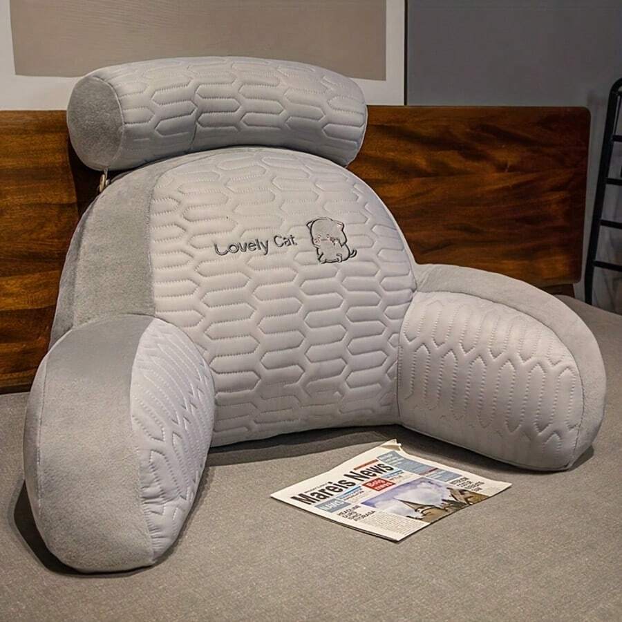 Latex Headboard Cushion, Softly Padded Lumbar Support Cushion, Large Backrest Sofa Cushion, Bed Cushion, Bed Pad, Dormitory Tatami Mattress - 灰貓 - 查看 1