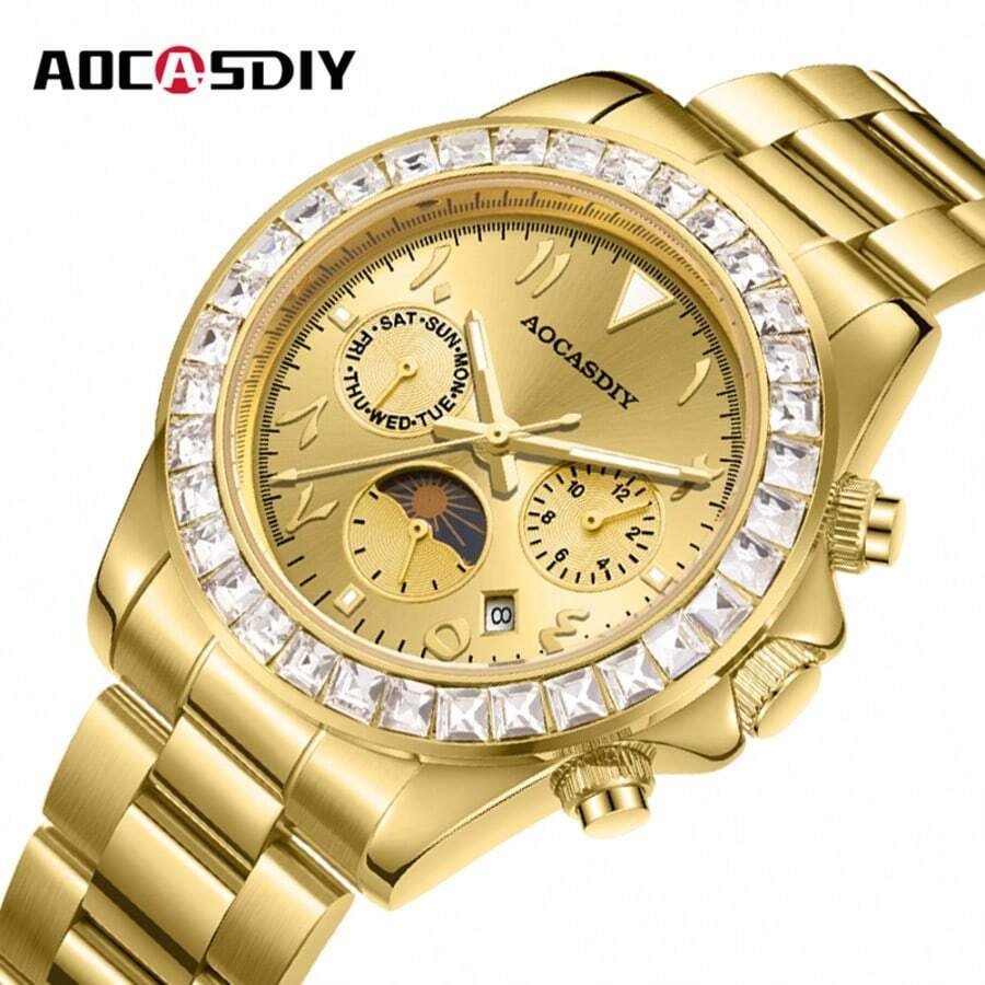 AOCASDIY Đồng hồ cơ tự động cao cấp dành cho nam giới, sản xuất năm 2026, chống nước 3ATM, dây đeo bằng thép không gỉ, quà tặng lý tưởng cho nam giới. - Một cỡ - Xem 1