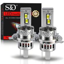 S&D H7 LED Headlight Canbus 18 CSP Chips 30000LM Car Headlight Bulbs No Error Canbus With Fan Auto Turbo Light Plug &Play 6000K - H4 - View 1