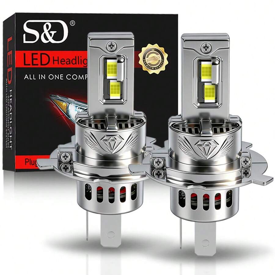 S&D H7 LED Headlight Canbus 18 CSP Chips 30000LM Car Headlight Bulbs No Error Canbus With Fan Auto Turbo Light Plug &Play 6000K - H4 - View 1