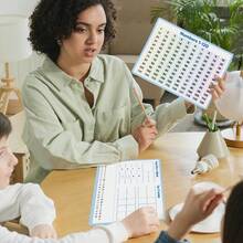 Lachilly 10张装可擦写白板卡，8英寸 x 11英寸小白板数轴120数字表十格图，数学教具加减法游戏，学生课堂必备教师用品，数学学习工具 - 彩色 - 查看 11