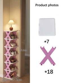 2-9层窄鞋架，升级版鞋子收纳架，紧凑型独立式鞋架，节省空间的DIY鞋子收纳架，适用于玄关和衣橱，适合美国尺码9-10，易于组装，结构稳固，黑白配色，家居装饰，秋季装饰 - 彩色 - 查看 13