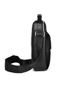 男士单肩真皮休闲斜挎包，头层牛皮手提包，时尚真皮包 - 彩色 - 查看 3