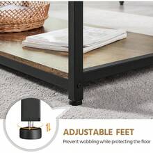 Industrial Coffee Table, Large Side Table With Metal Leg And Storage Shelf, 100x50x45cm - Rustic Brown - View 5