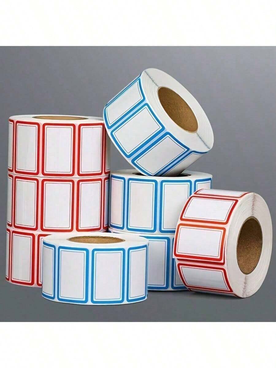 100/500/1000張無殘膠防水防油標籤貼紙，適用於冰箱、冷凍庫、儲藏室與廚房收納，完美搭配食品容器、玻璃罐、便當盒，食品儲存標籤 (500張)