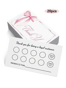 50 Pcs Bowknot Loyalty Cards, Generic Reward Cards For Small Businesses, Perfect For Beauty Salons, Boutiques, Cafes & Customer Retention - Loyalty Card - View 8