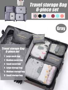6pcs/Set Travel Packing Cubes, Travel Essentials - Clothes, Shoes, Cosmetics, Toiletries Organizer Bags, Toothbrush Cup, Bra Bag, Underwear Bag, Makeup Bag, Toiletry Bag, Tote Bag, Storage Containers, Cruise Essentials, Closet Organizers, Gifts For Her, College Dorm Essentials, Luggage, Airplane Travel Necessities, Cruise Supplies, Garment Bags, Travel Organizers, Women Travel Bag ,Travel Essential Bag - Multicolor - View 16
