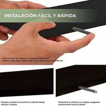 Juego 3 Repisa Librero Flotante Moderno L Grande 50x15cm Estante Blanco Negro Chocolate - Marrón - Ver 6