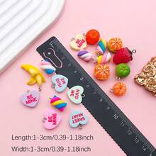 18pcs New Style Resin Simulation Fruit Pendants (Strawberry, Banana, Orange) – DIY Jewelry Making Accessories. - Multicolor - View 4