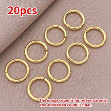 20个4/5/6/8/10毫米优雅简约开口圈 - 镀18K金铜，厚实银色和铂金饰面，抛光开口圆环，适用于DIY手链、项链、耳环、婚礼和派对工艺品 - 彩色 - 查看 22