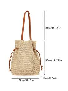 Niche Design Sense Shoulder Bag, New Commuter Bag With High-End Feel, Versatile & Large Capacity Durable Handbag - Beige - View 10