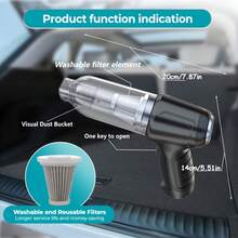 SUITU 宠物专用手持吸尘器，3500Pa强劲吸力，迷你车载吸尘器，续航时间20-25分钟。小巧的集尘器，配备清洁配件，适用于家庭和电脑清洁。内置7.4V 2000mAh电池。 - 無線 - 查看 4