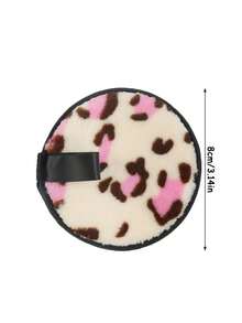 4/2/1pc New Leopard Print Pineapple-Pattern Lazy Makeup Remover Powder Puff - Round Shape, Washable, Double-Sided Cleaning, Wet Powder Puff For Makeup Removal, Makeup Air Cushion. - Multicolor - View 7