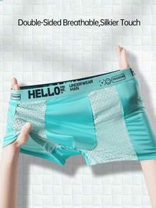 6pcs Men's Summer Ice Silk Cotton Crotch Slim Fit Underwear(SizeRunSmall,SizeUp),Comfortable&Multicolor Solid Color  Boxer Briefs,Breathable Boxer Shorts,Casual ,Sports Elastic Letter Band Boxer Briefs,Sports Boxer Briefs Sweat Absorption Breathable Good Elasticity Versatile Solid Easy To Wash Quick Dry Sports Outdoor Running Yoga Daily School Men, - Multicolor - View 7