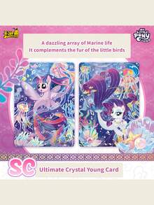 Hasbro 我的小马宝莉卡片 Kayou 正版彩虹/Quying 套装，稀有 SSR/SGR 闪卡，动漫收藏玩具 - 彩色 - 查看 5