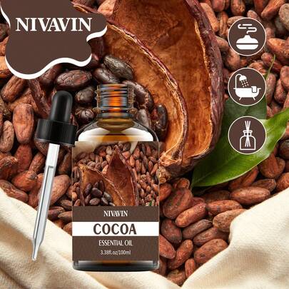 NIVAVIN 30ml/60ml/100ml Pure Cocoa Essential Oil, Extracted From Fresh Cocoa Beans, Intoxicating Aroma, Relaxing For Home, Study, Bedroom, Office, Use With Diffuser Or Fragrance Stone
