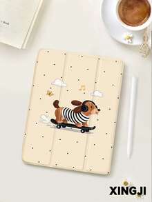 1pc Cute Cartoon Skateboard Puppy Pattern Tablet Protective Case, Compatible With IPad 10.2 Inch 10th/ (A16) 11 Inch 11th 2025, Pro 11 2021/2020, Galaxy Tab A8 10.5 Inch 2022, Matepad 10.4/Tab, With Pencil Slot, Anti-Drop, Tablet Stand Protective Cover, Support Auto Sleep/Wake - Multicolor - View 2