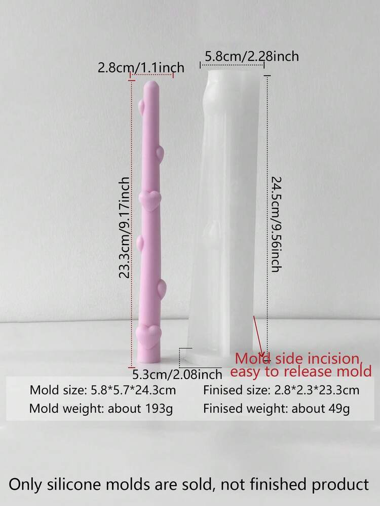1 khuôn nến silicon hình trái tim 3D nhiều kích cỡ và kiểu dáng, thích hợp cho các sản phẩm thủ công DIY bằng sáp/nhựa/thạch cao, dễ dàng lấy ra khỏi khuôn và có thể tái sử dụng, lý tưởng cho quà tặng Ngày Valentine, đám cưới và các dịp lễ khác. - Xem 15