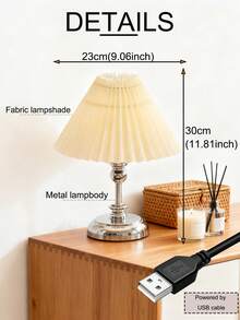 1pc USB Powered Warm Light Desk Lamp, Modern Retro Innovative Atmosphere Minimalist Decor Lamp, Suitable For Bedroom Bedside, Room Tabletop - Silver - View 12