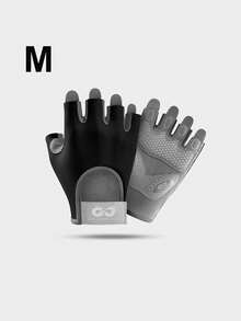 防滑露指手套，全掌保护，透气健身手套，男女通用，半指骑行手套，健身房训练哑铃举重引体向上训练配件 - 彩色 - 查看 17