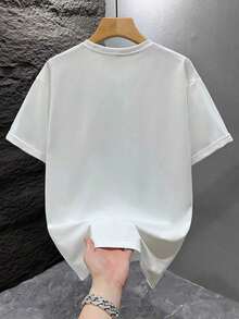 Nuevos productos de moda 2026 GRDR Camiseta de manga corta holgada con estampado moderno para hombre |   Diseño Exquisito |   Esencial de Verano |   Fácil de Combinar |   Muestra tu Estilo - Blanco - Ver 5