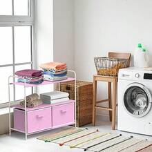 Simple Houseware - clóset de almacenamiento de 3 niveles con 2 cajones color rosa - Rosa - Ver 7