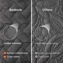 2/3Pcs Quilted Summer Quilt Set, Solid Grey Lightweight Bedspread Coverlet, Soft Breathable Air Conditioned Quilt, Machine Washable Bedding Set For All Season, Twin/Full/Queen/King Size - 深灰色 - 查看 5