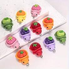 12pcs/24pcs Of New High-Quality Fashionable 3D Colorful Fruit And Floral Turtle Resin Decorations - Suitable For Jewelry, Earrings, Necklaces, And Phone Chains. Vibrant Accessory Making Supplies, Perfect Small Gifts For Friends And Family - Multicolor - View 6