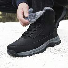 (700+ 已售)冬季保暖男款靴子，雪地靴，毛絨登山鞋，戶外鞋 大尺碼 39-48(不對稱圖案) - 909 - 查看 6
